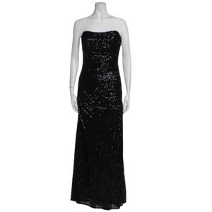 Badgley Mischka Black Sequin Maxi Dress